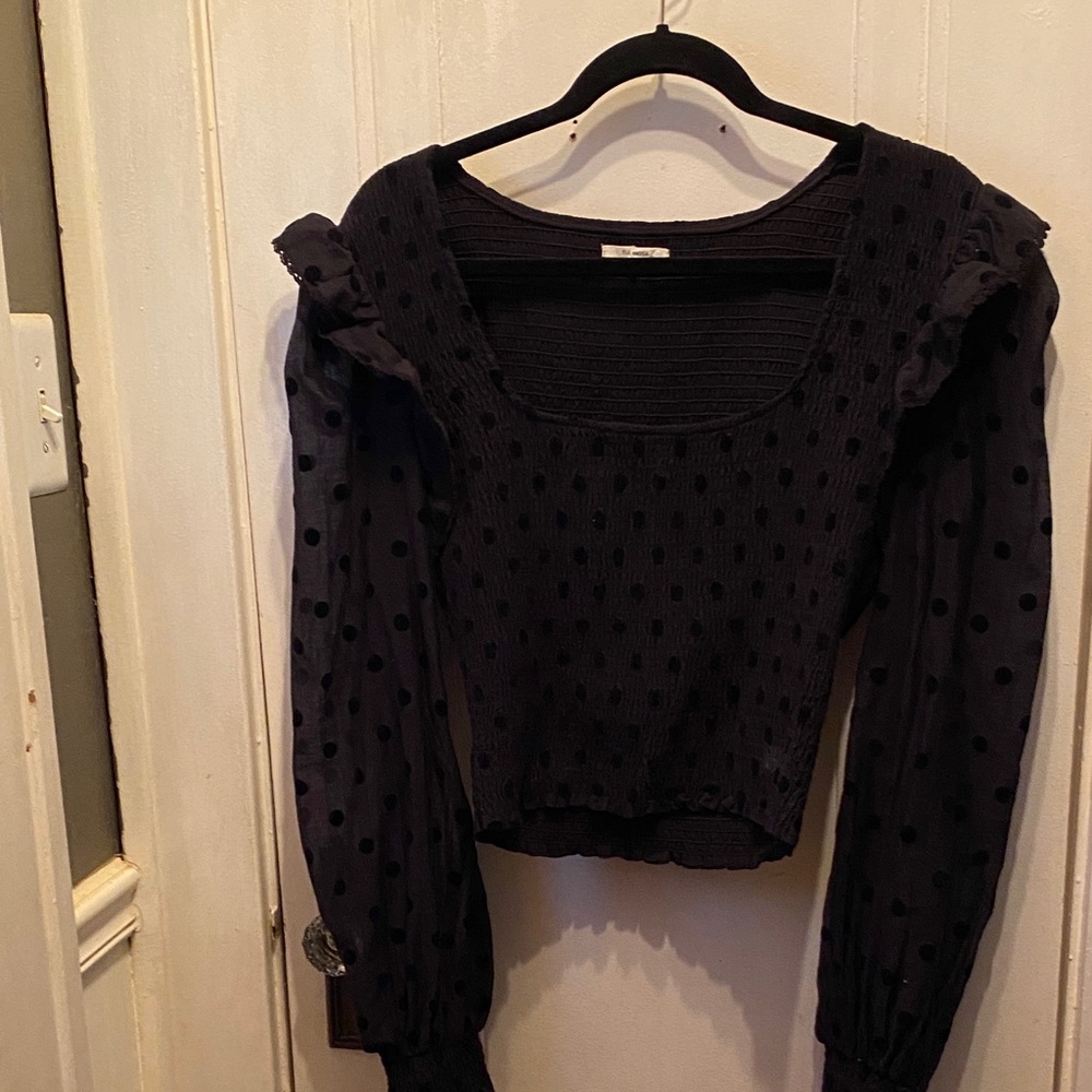 Tularosa Black Textured Blouse